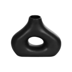 Artificial Garden HORIZON 21252 Διακοσμητικό Κεραμικό Βάζo Μαύρο Π18 x Μ6 x Υ15 cm