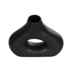 Artificial Garden HORIZON 21252 Διακοσμητικό Κεραμικό Βάζo Μαύρο Π18 x Μ6 x Υ15 cm