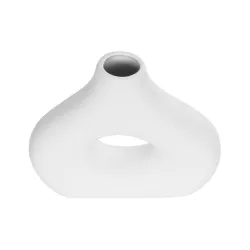 Artificial Garden HORIZON 21253 Διακοσμητικό Κεραμικό Βάζo Λευκό Π18 x Μ6 x Υ15 cm