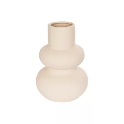 Artificial Garden QUARTZ 21254 Διακοσμητικό Κεραμικό Βάζo Μπεζ Π15 x Μ15 x Υ20 cm