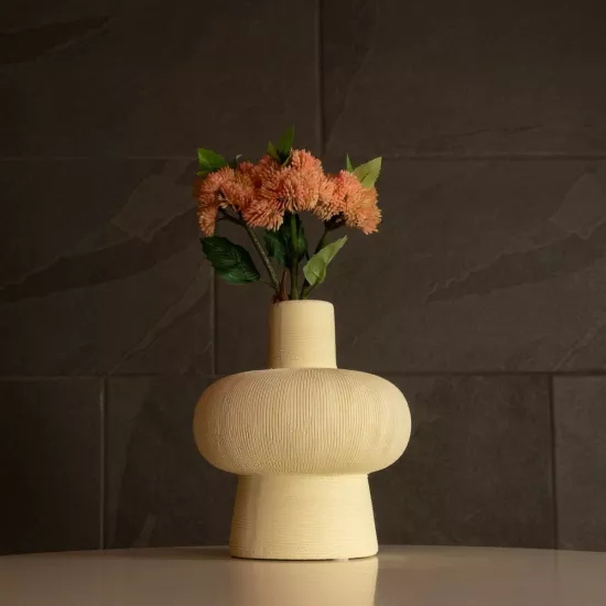 Artificial Garden ICEBERG 21263 Διακοσμητικό Κεραμικό Βάζo Μπεζ Π17 x Μ17 x Υ20cm