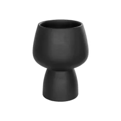 Artificial Garden CAMERON 21272 Διακοσμητικό Κεραμικό Βάζo Μαύρο Π16 x Μ16 x Υ20cm