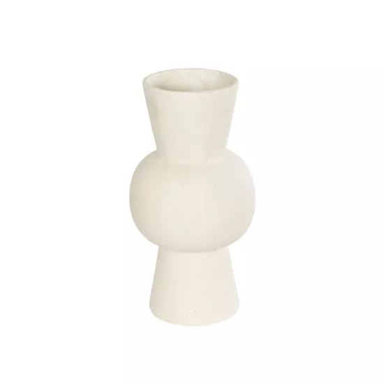 Artificial Garden BANGKOK 21274 Διακοσμητική Κεραμική Βάζο Μπεζ Μ12.5 x Π12.5 x Υ23cm