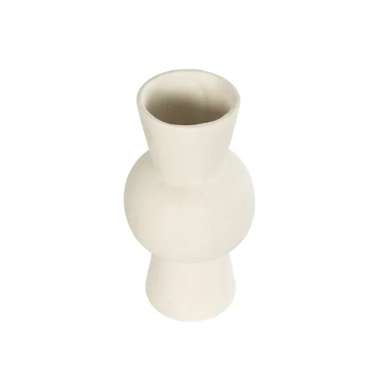 Artificial Garden BANGKOK 21274 Διακοσμητική Κεραμική Βάζο Μπεζ Μ12.5 x Π12.5 x Υ23cm