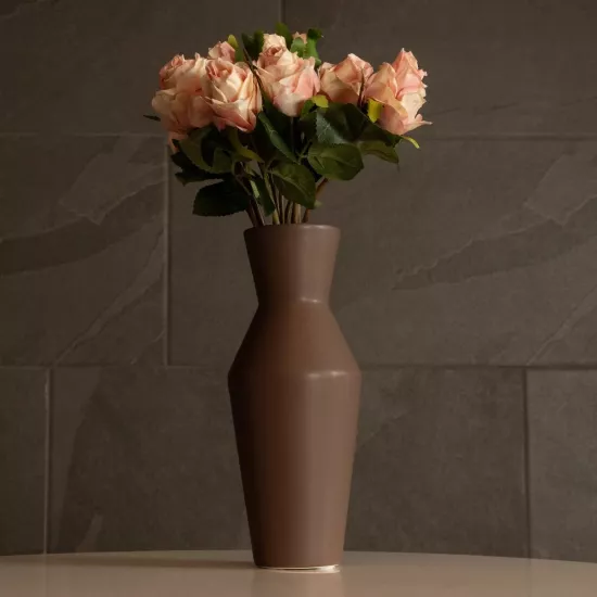 Artificial Garden UNIQUE 21286 Διακοσμητικό Κεραμικό Βάζo Καφέ Π10 x Μ10 x Υ24cm Artificial Garden UNIQUE 21286 Διακοσμητικό Κεραμικό Βάζo Καφέ Π10 x Μ10 x Υ24cm