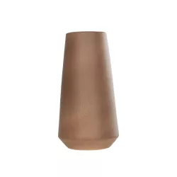 Artificial Garden PORTO 21288 Διακοσμητικό Κεραμικό Βάζο Καφέ Μ11 x Π11 x Υ20cm