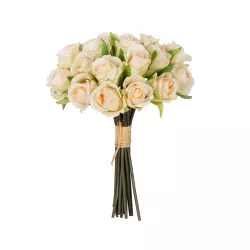 Artificial Garden CHAMPAGNE ROSE BOUQUET 21305 Τεχνητό Διακοσμητικό Μπουκέτο Τριαντάφυλλα Ροζ Y24cm