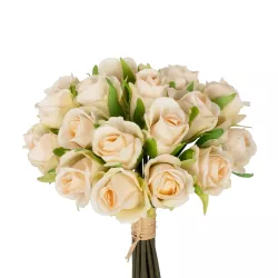 Artificial Garden CHAMPAGNE ROSE BOUQUET 21305 Τεχνητό Διακοσμητικό Μπουκέτο Τριαντάφυλλα Ροζ Y24cm