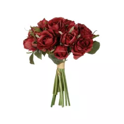 Artificial Garden RED ROSE BOUQUET 21307 Τεχνητό Διακοσμητικό Μπουκέτο Τριαντάφυλλα Κοκκινο Y24cm
