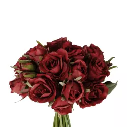 Artificial Garden RED ROSE BOUQUET 21307 Τεχνητό Διακοσμητικό Μπουκέτο Τριαντάφυλλα Κοκκινο Y24cm