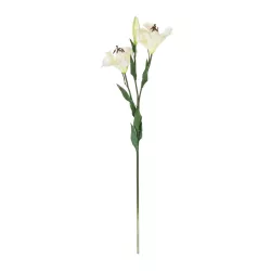 Artificial Garden WHITE LILY BRANCH 21310 Τεχνητό Διακοσμητικό Κλαδί Λευκό Κρίνο Y90cm