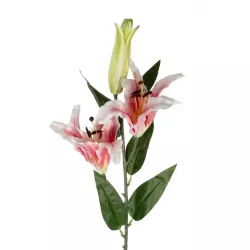 Artificial Garden PINK LILY BRANCH 21313 Τεχνητό Διακοσμητικό Κλαδί Ροζ Κρίνο Y106cm