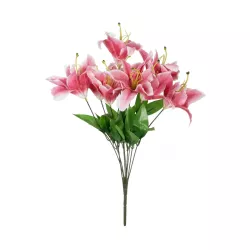 Artificial Garden PINK LILY BOUQUET 21314 Τεχνητό Διακοσμητικό Μπουκέτο Ροζ Κρίνα Y55cm