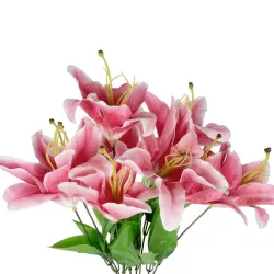 Artificial Garden PINK LILY BOUQUET 21314 Τεχνητό Διακοσμητικό Μπουκέτο Ροζ Κρίνα Y55cm
