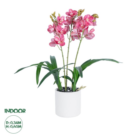 Artificial Garden PINK CHERRY CYMBIDIUM 21402 Διακοσμητικό Φυτό Φούξια Κυμβίδιο Υ60cm