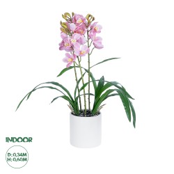 Artificial Garden PALE PINK CHERRY CYMBIDIUM 21403 Διακοσμητικό Φυτό Ροζ Κυμβίδιο Υ60cm