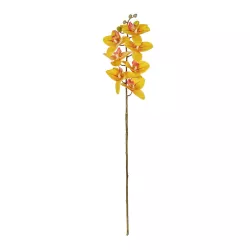 Artificial Garden YELLOW RED ORCHID BRANCH 21410 Τεχνητό Διακοσμητικό Κλαδί Κίτρινη Ορχιδέα Y70cm