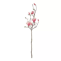 Artificial Garden WHITE - PINK MAGNOLIA 21416 Τεχνητό Διακοσμητικό Κλαδί Ροζ Μανόλια Μ30 x Π13 x Υ110cm
