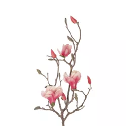 Artificial Garden WHITE - PINK MAGNOLIA 21416 Τεχνητό Διακοσμητικό Κλαδί Ροζ Μανόλια Μ30 x Π13 x Υ110cm