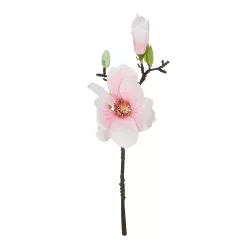 Artificial Garden WHITE PINK MAGNOLIA BRANCH 21417 Τεχνητό Διακοσμητικό Κλαδί Λευκή Ροζ Μανόλια Y36cm