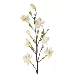 Artificial Garden WHITE YELLOW MAGNOLIA BRANCH 21419 Τεχνητό Διακοσμητικό Κλαδί Λευκή Κίτρινη Μανόλια Y108cm