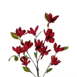 Artificial Garden RED MAGNOLIA BRANCH 21422 Τεχνητό Διακοσμητικό Κλαδί Κόκκινη Μανόλια Y86cm