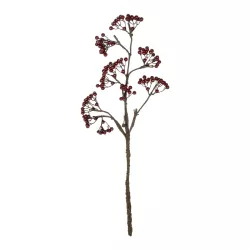Artificial Garden RED HOLLY BERRIES FRUIT BRANCH 21427 Τεχνητό Διακοσμητικό Κλαδί Κόκκινο Γκί Y86cm
