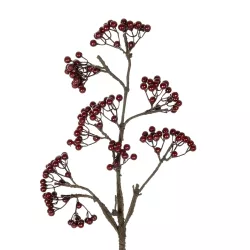 Artificial Garden RED HOLLY BERRIES FRUIT BRANCH 21427 Τεχνητό Διακοσμητικό Κλαδί Κόκκινο Γκί Y86cm