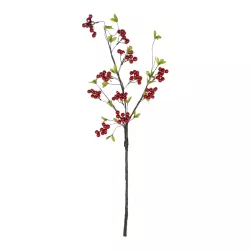 Artificial Garden RED HOLLY BERRIES FRUIT BRANCH 21430 Τεχνητό Διακοσμητικό Κλαδί Κόκκινο Γκί Y90cm