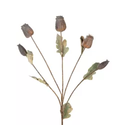 Artificial Garden POPPY FRUIT BRANCH 21432 Τεχνητό Διακοσμητικό Κλαδί Παπαρούνα Y62cm