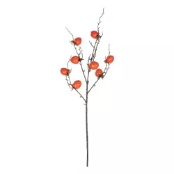 Artificial Garden ORANGE PERSIMMON FRUIT BRANCH 21438 Τεχνητό Διακοσμητικό Πορτοκαλί Κλαδί Λωτός Y83cm