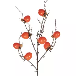 Artificial Garden ORANGE PERSIMMON FRUIT BRANCH 21438 Τεχνητό Διακοσμητικό Πορτοκαλί Κλαδί Λωτός Y83cm