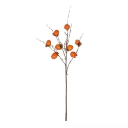 Artificial Garden PERSIMMON FRUIT 21439 Τεχνητό Διακοσμητικό Κλαδί Πορτοκαλί & Καφέ Λωτός Μ35 x Π7 x Υ90cm