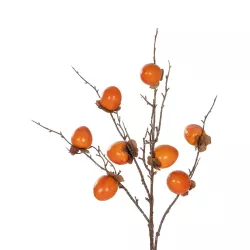 Artificial Garden PERSIMMON FRUIT 21439 Τεχνητό Διακοσμητικό Κλαδί Πορτοκαλί & Καφέ Λωτός Μ35 x Π7 x Υ90cm