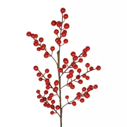 Artificial Garden RED BERRIES FRUIT BRANCH 21441 Τεχνητό Διακοσμητικό Κλαδί Κόκκινο Γκί Y66cm