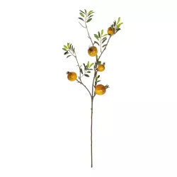 Artificial Garden YELLOW POMEGRANATE  FRUIT BRANCH 21445 Τεχνητό Διακοσμητικό Κίτρινη Κλαδί Ροδιά Y85cm