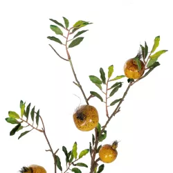Artificial Garden YELLOW POMEGRANATE  FRUIT BRANCH 21445 Τεχνητό Διακοσμητικό Κίτρινη Κλαδί Ροδιά Y85cm