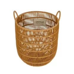 Artificial Garden OSAKA 21494 Διακοσμητικό Πλεκτό Καλάθι - Κασπώ Γλάστρα - Flower Pot Μπεζ Φ30cm x Υ41cm