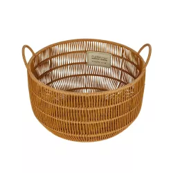 Artificial Garden COCOA 21495 Διακοσμητικό Πλεκτό Καλάθι - Κασπώ Γλάστρα - Flower Pot Μπεζ Φ30cm x Υ40cm