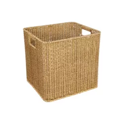 Artificial Garden CAVES 21496 Διακοσμητικό Πλεκτό Καλάθι - Κασπώ Γλάστρα - Flower Pot Μπεζ Μ32 x Π28 x Υ30cm