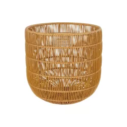 Artificial Garden DAKOTA 21498 Διακοσμητικό Πλεκτό Καλάθι - Κασπώ Γλάστρα - Flower Pot Μπεζ Φ33cm x Υ33cm