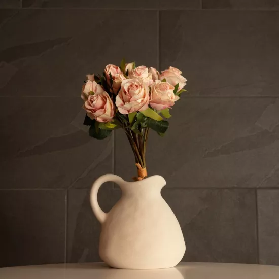 Artificial Garden ARMENOVILLE 21505 Διακοσμητικό Κεραμικό Βάζo Μπέζ Φ18 x Υ16 cm