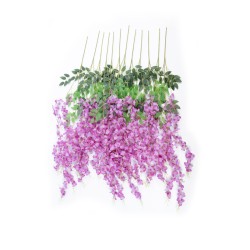 Artificial Garden PURPLE WISTERIA FLOWER BRANCH 21510 Σετ 12 Τεχνητά Διακοσμητικά κλαδιά Βιστέριας Μωβ Φ45 x Υ120cm