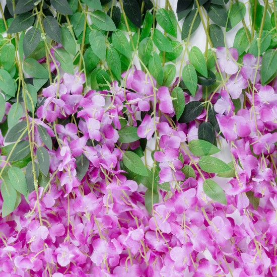 Artificial Garden PURPLE WISTERIA FLOWER BRANCH 21510 Σετ 12 Τεχνητά Διακοσμητικά κλαδιά Βιστέριας Μωβ Φ45 x Υ120cm