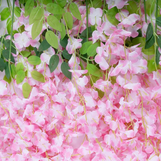 Artificial Garden PALE PINK WISTERIA FLOWER BRANCH 21511 Σετ 12 Τεχνητά Διακοσμητικά κλαδιά Βιστέριας Απαλό Ροζ Φ45 x Υ120cm