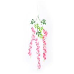 Artificial Garden HOT PINK WISTERIA FLOWER BRANCH 21512 Σετ 12 Τεχνητά Διακοσμητικά κλαδιά Βιστέριας Έντονο Ροζ Φ45 x Υ120cm