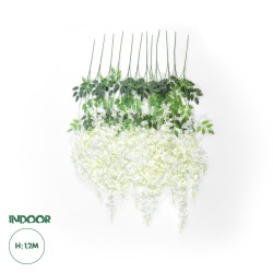 Artificial Garden WHITE WISTERIA FLOWER BRANCH 21513 Σετ 12 Τεχνητά Διακοσμητικά κλαδιά Βιστέριας Λευκό Φ45 x Υ120cm