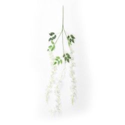 Artificial Garden WHITE WISTERIA FLOWER BRANCH 21513 Σετ 12 Τεχνητά Διακοσμητικά κλαδιά Βιστέριας Λευκό Φ45 x Υ120cm