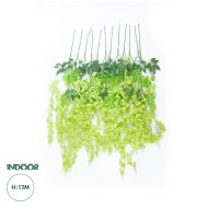 Artificial Garden GREEN WISTERIA FLOWER BRANCH 21514 Σετ 12 Τεχνητά Διακοσμητικά κλαδιά Βιστέριας Πράσινο Φ45 x Υ120cm