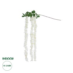 Artificial Garden WHITE WISTERIA FLOWER BRANCH 21516 Τεχνητό Διακοσμητικό κλαδί Βιστέρια Λευκό Φ45 x Υ164cm